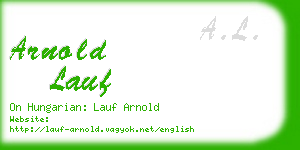 arnold lauf business card